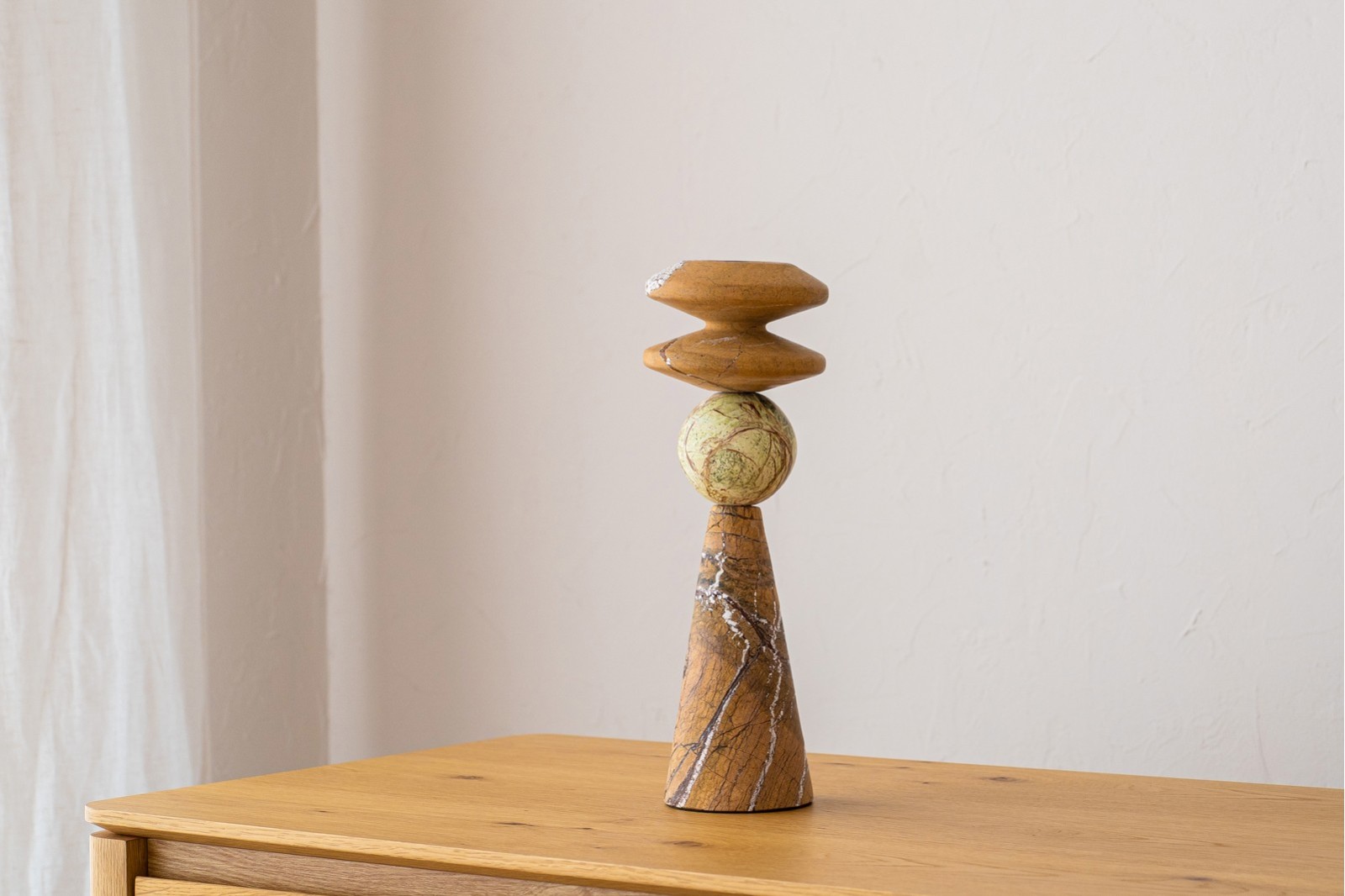 CANDELABRO CEIBE N1.MARMOL.MARRON VERDE