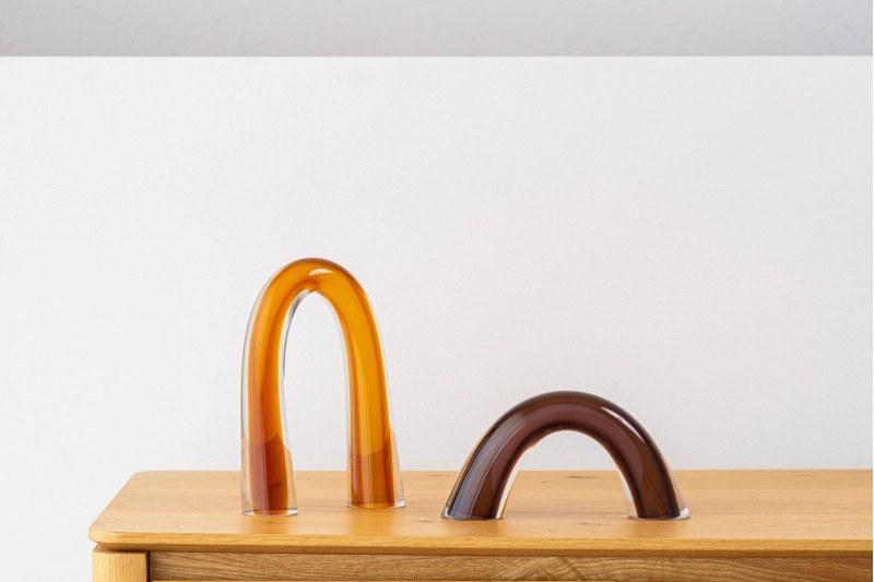 SET DE 2 PIECES EN VERRE BREO.  AMBRE ET ROSE | VP Interiorismo