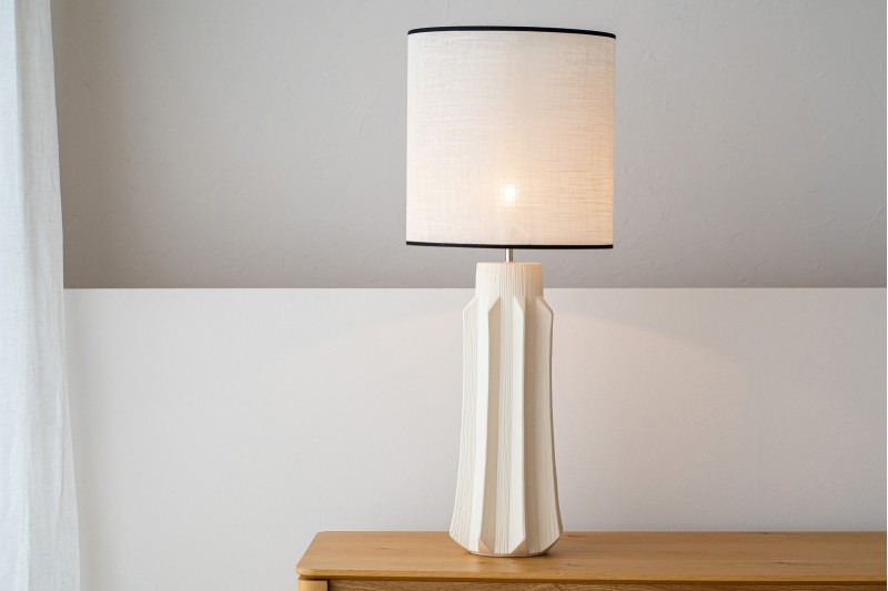 LAMPE GRECE.CERAMIQUE.MODELE HAUT. BLANC MAT | VP Interiorismo
