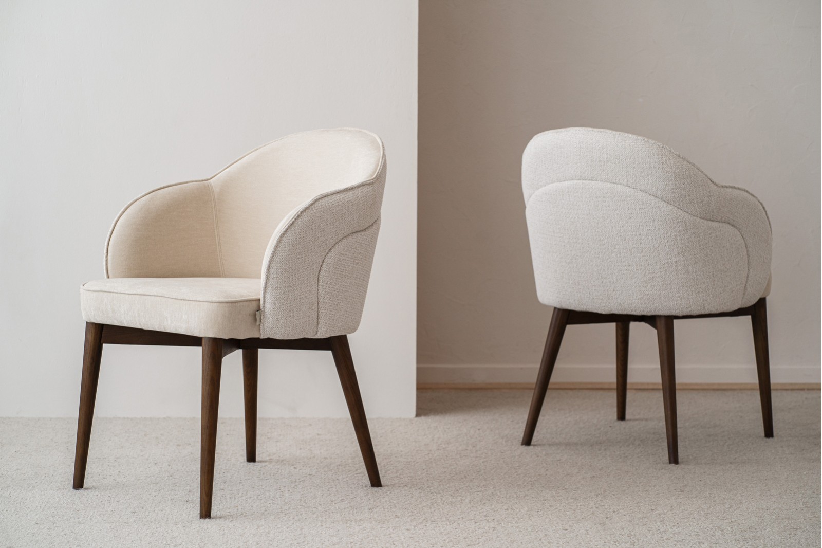 SET 2 SILLAS COMEDOR ROMA. MARFIL. NOGAL