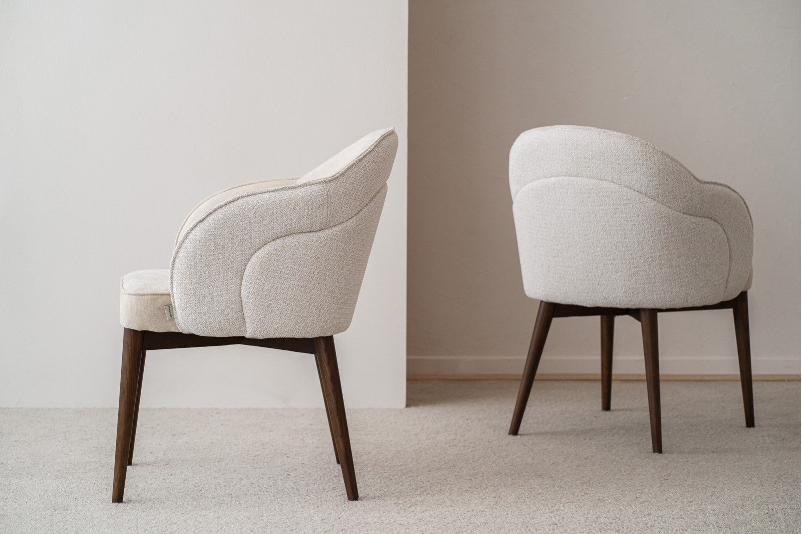 SET 2 SILLAS COMEDOR ROMA. MARFIL. NOGAL