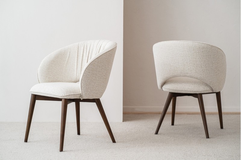 SET DE 2 CHAISES  SUN. BEIGE ET NOYER | VP Interiorismo