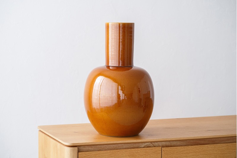 VASE NELA.CERAMIQUE.JAUNE DORE.GRAND FORMAT | VP Interiorismo