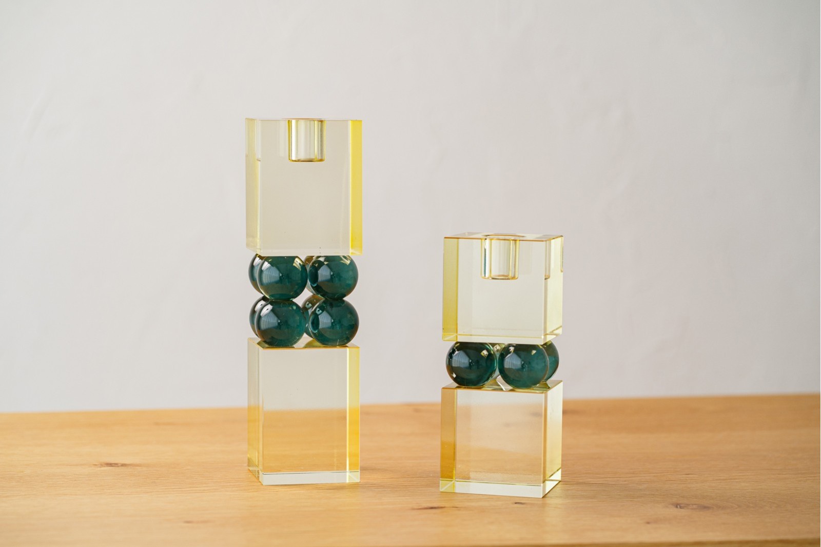 COLECCIÓN ANIT: CANDELABROS CRISTAL LIMA TURQUESA