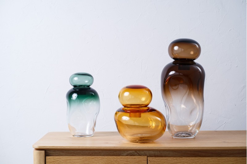 BOUTEILLE EN VERRE OMBA. VERTE ET TRANSPARENTE | VP Interiorismo