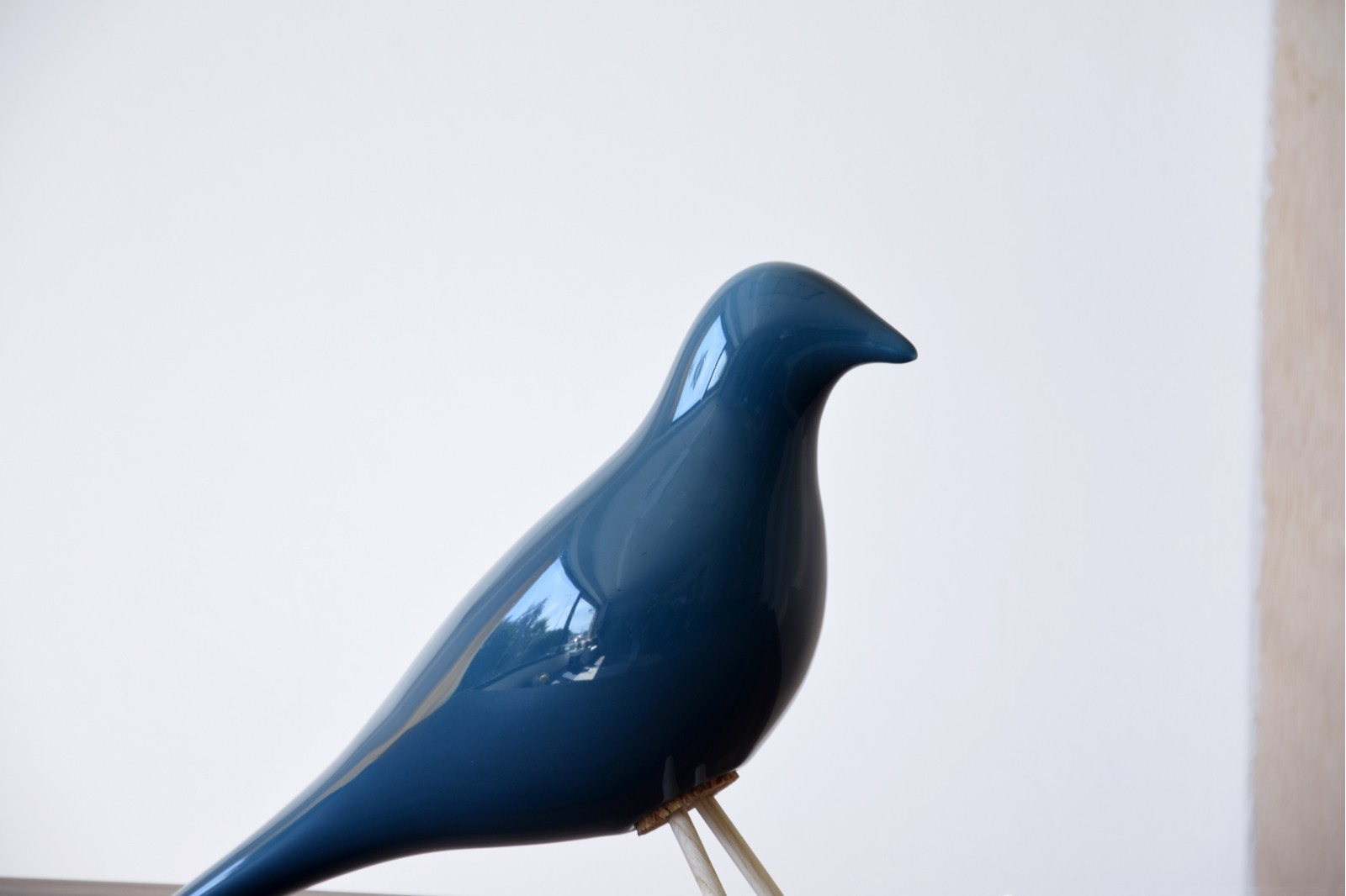 PAJARO CERAMICA COLOR AZUL BRILLO