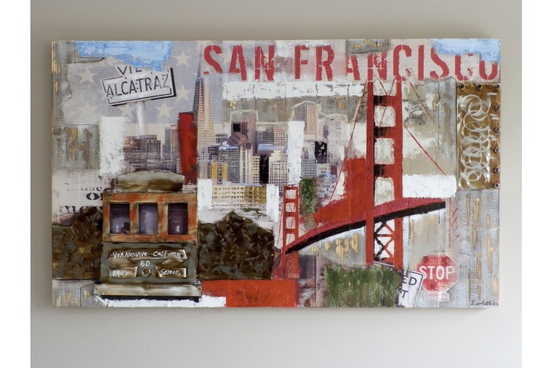 SAN FRANCISCO PAINTING ON WOOD | VP Interiorismo