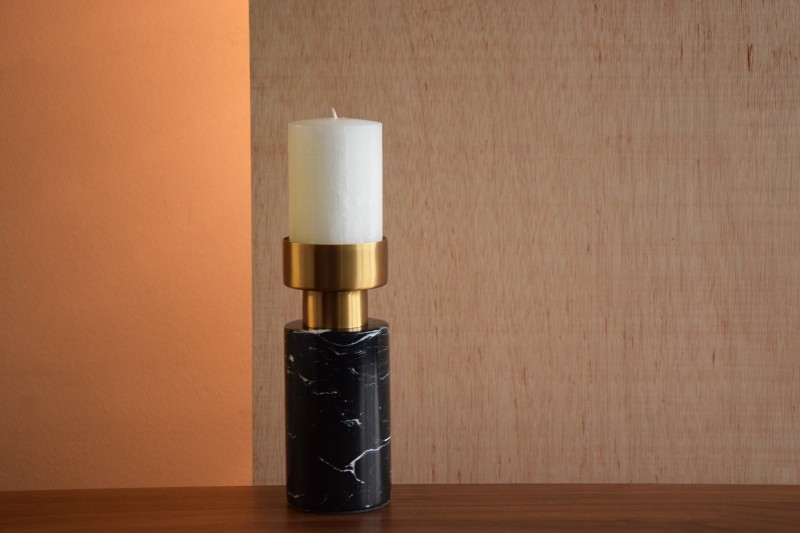 CANDELABRO EN MARMOL Y METAL.GR.